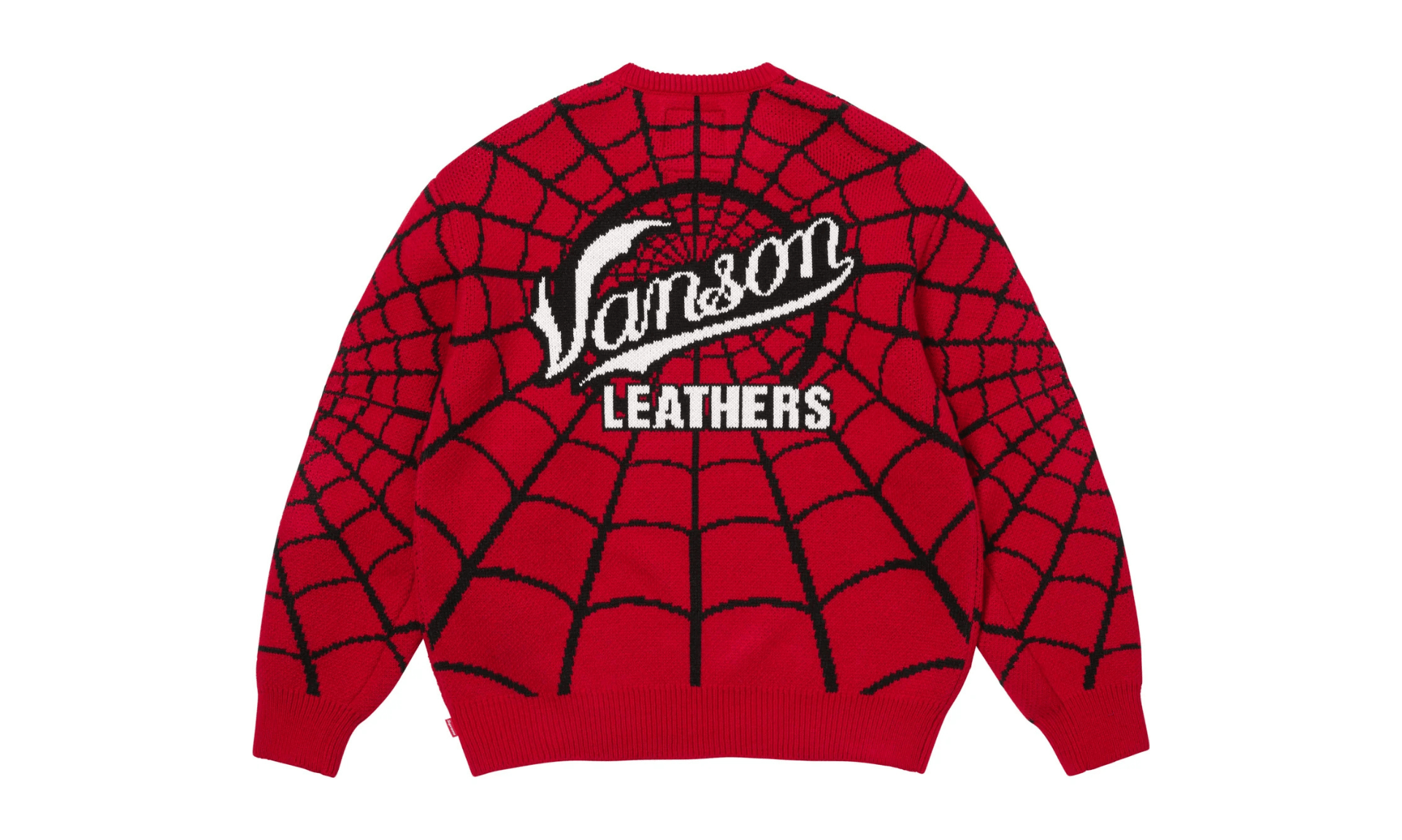 Supreme x Vanson Leathers Spider-Man Sweater Red