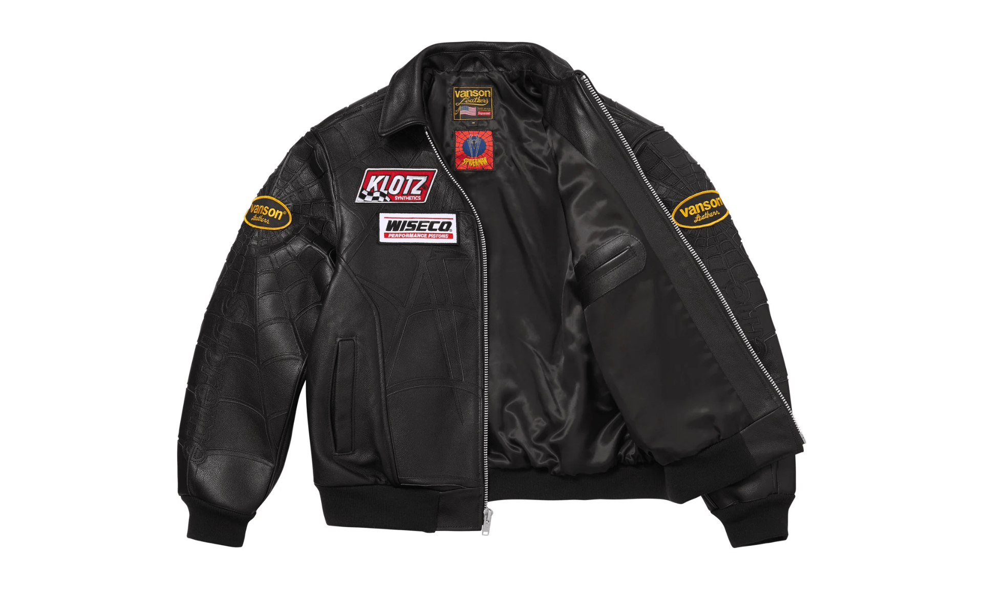Supreme x Vanson Leathers Spider-Man Jacket Black