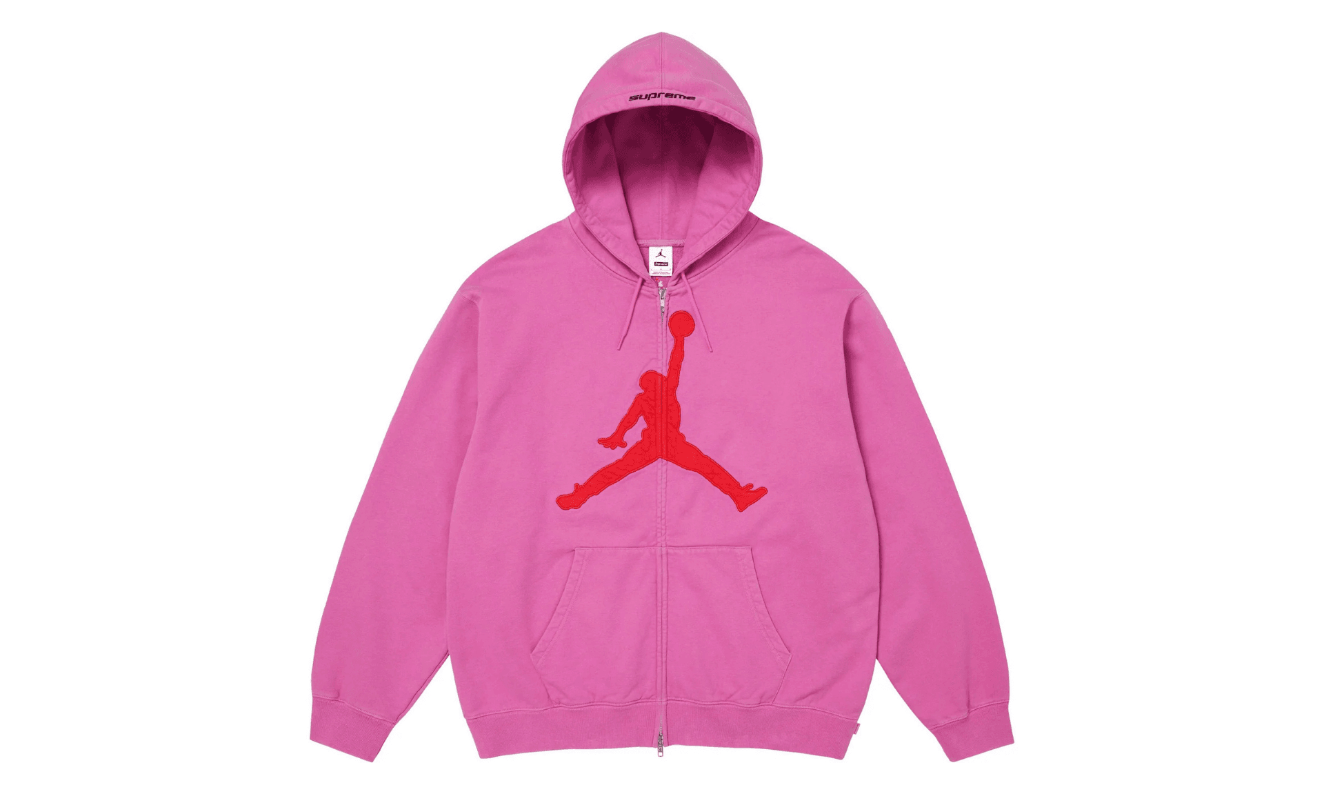 Supreme Jordan Zip Hooded Sweatshirt Pink