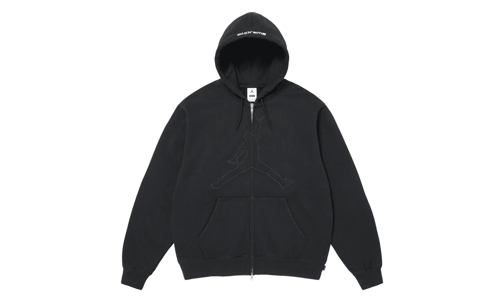 Supreme Jordan Zip Hooded Sweatshirt Black | OVERCEZ