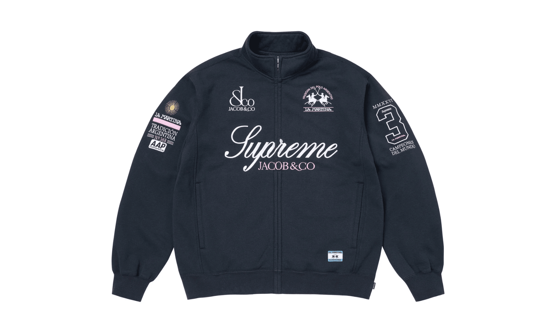 Supreme x La Martina x Jacob & Co Zip Up Sweatshirt Navy