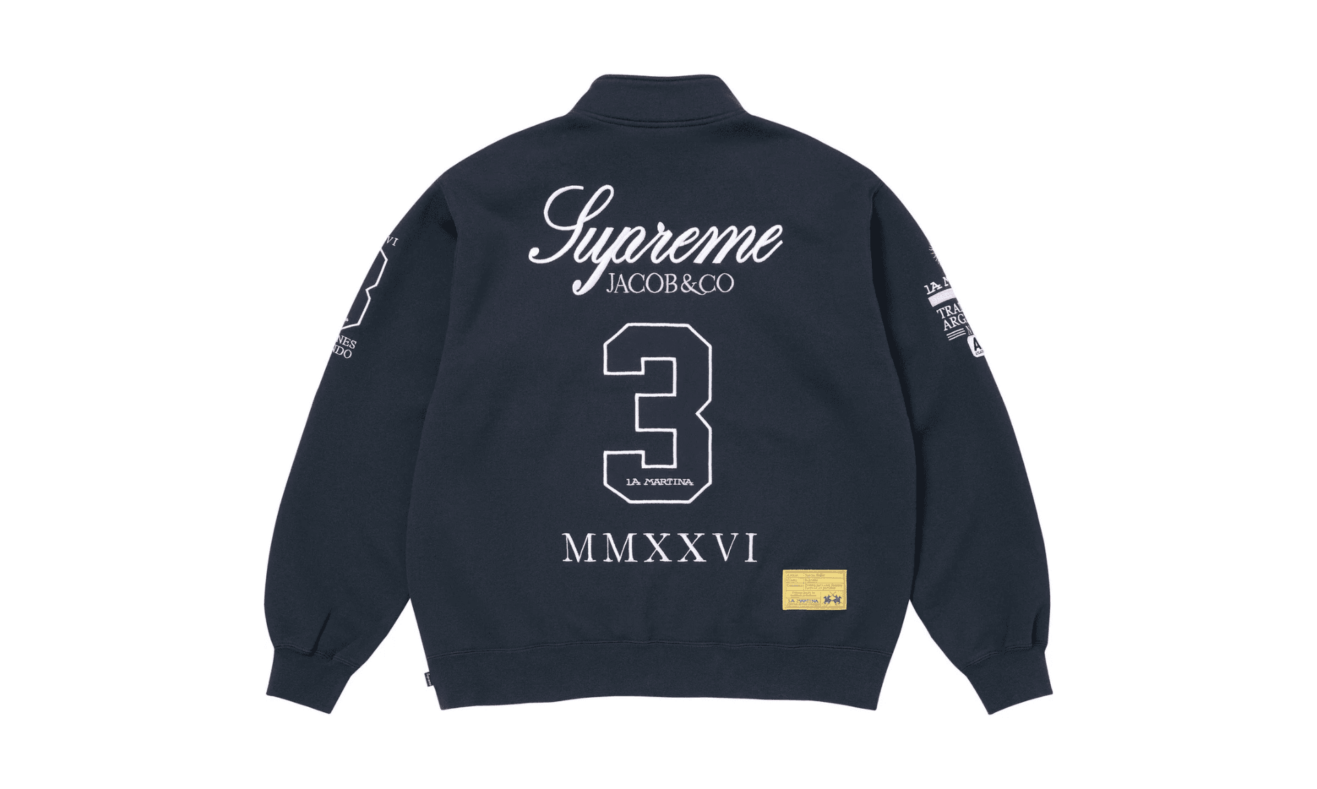 Supreme x La Martina x Jacob & Co Zip Up Sweatshirt Navy | OVERCEZ