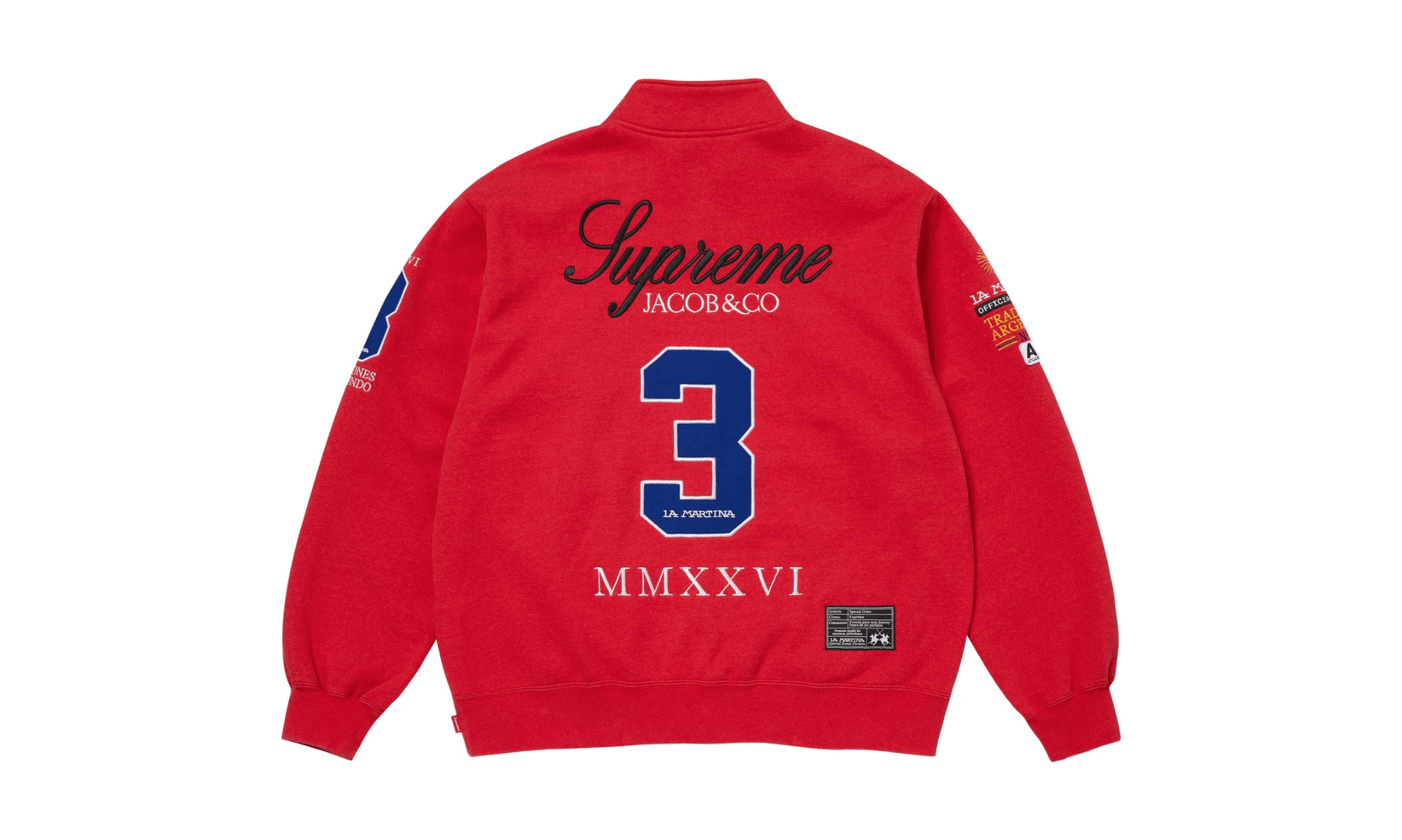 Supreme x La Martina x Jacob & Co Zip Up Sweatshirt Red