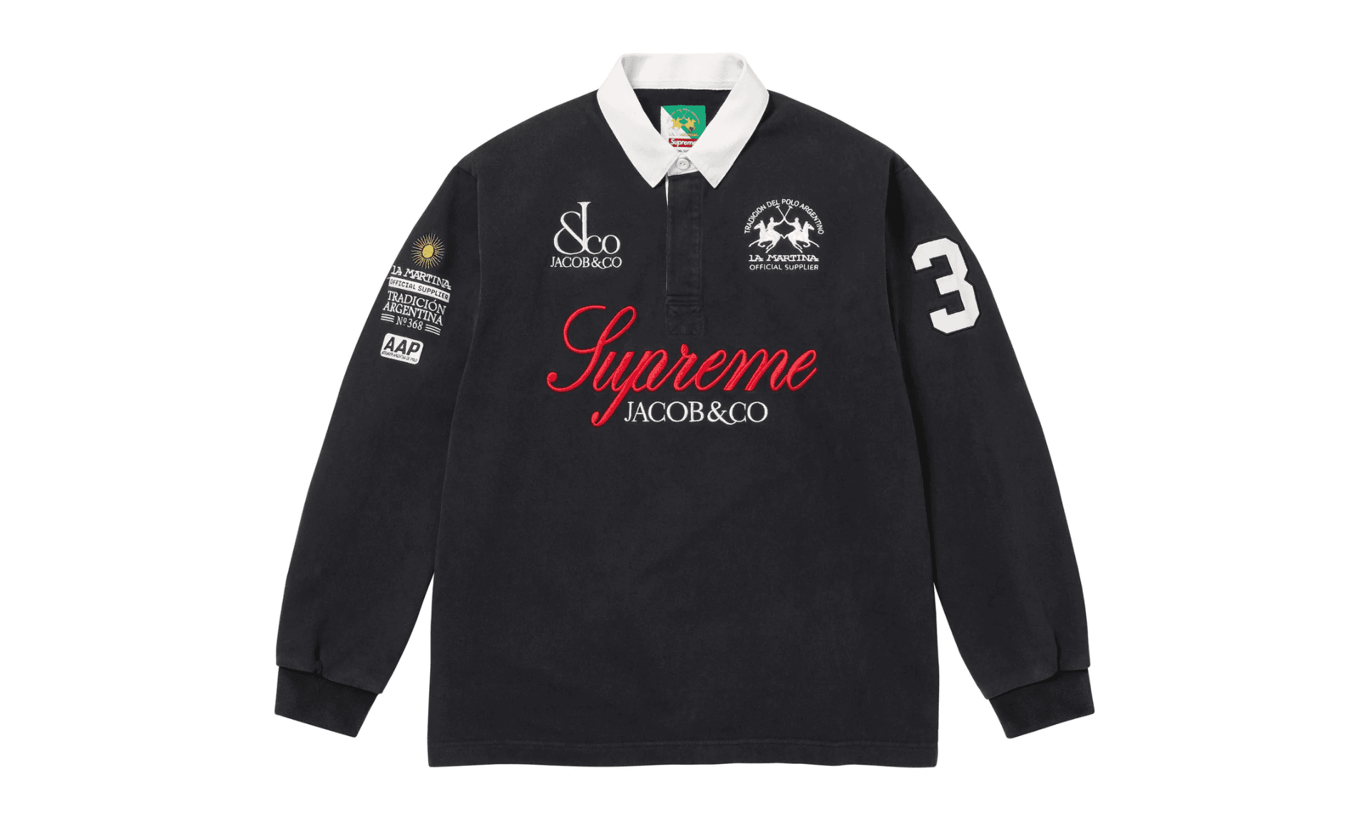 Supreme x La Martina x Jacob & Co Rugby Black