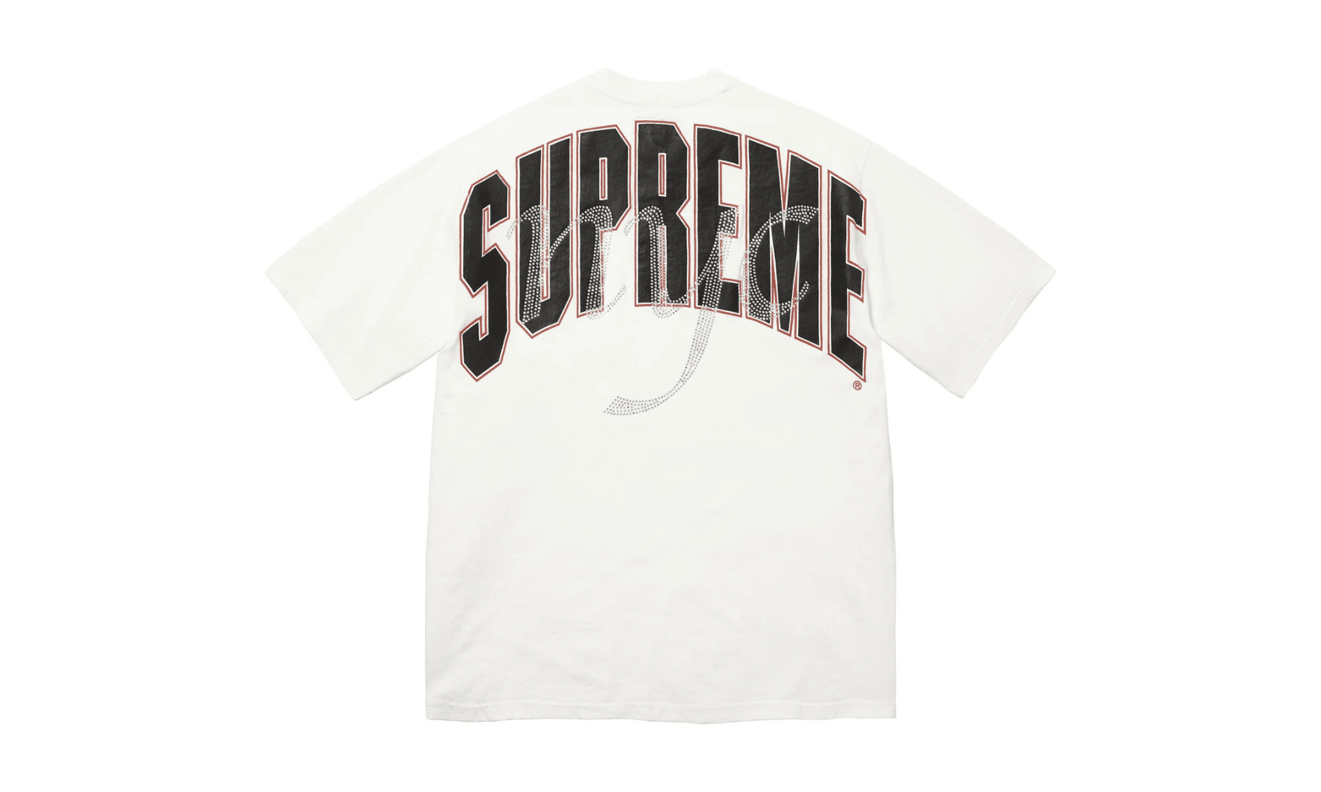 Supreme Rhinestone Script S/S Top White