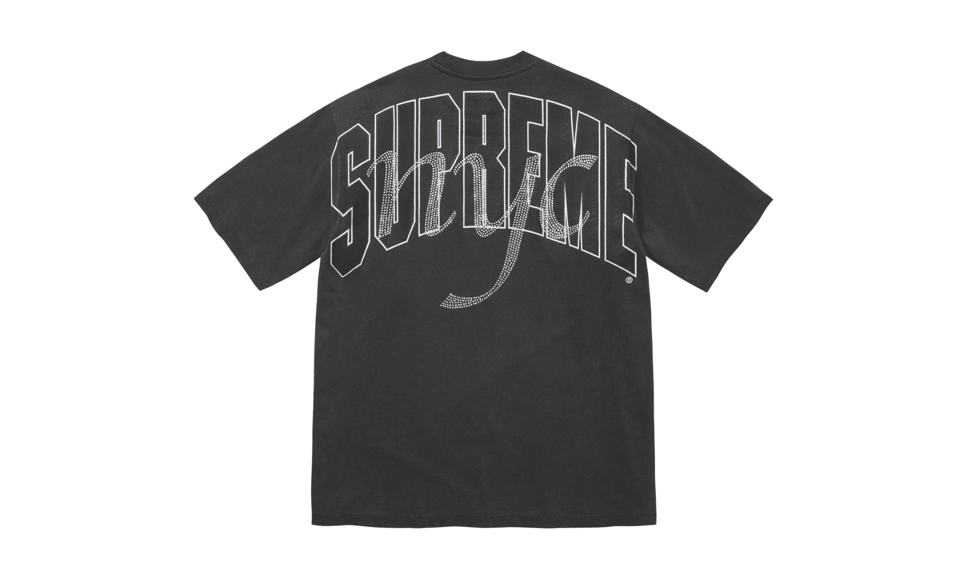 Supreme Rhinestone Script S/S Top Black