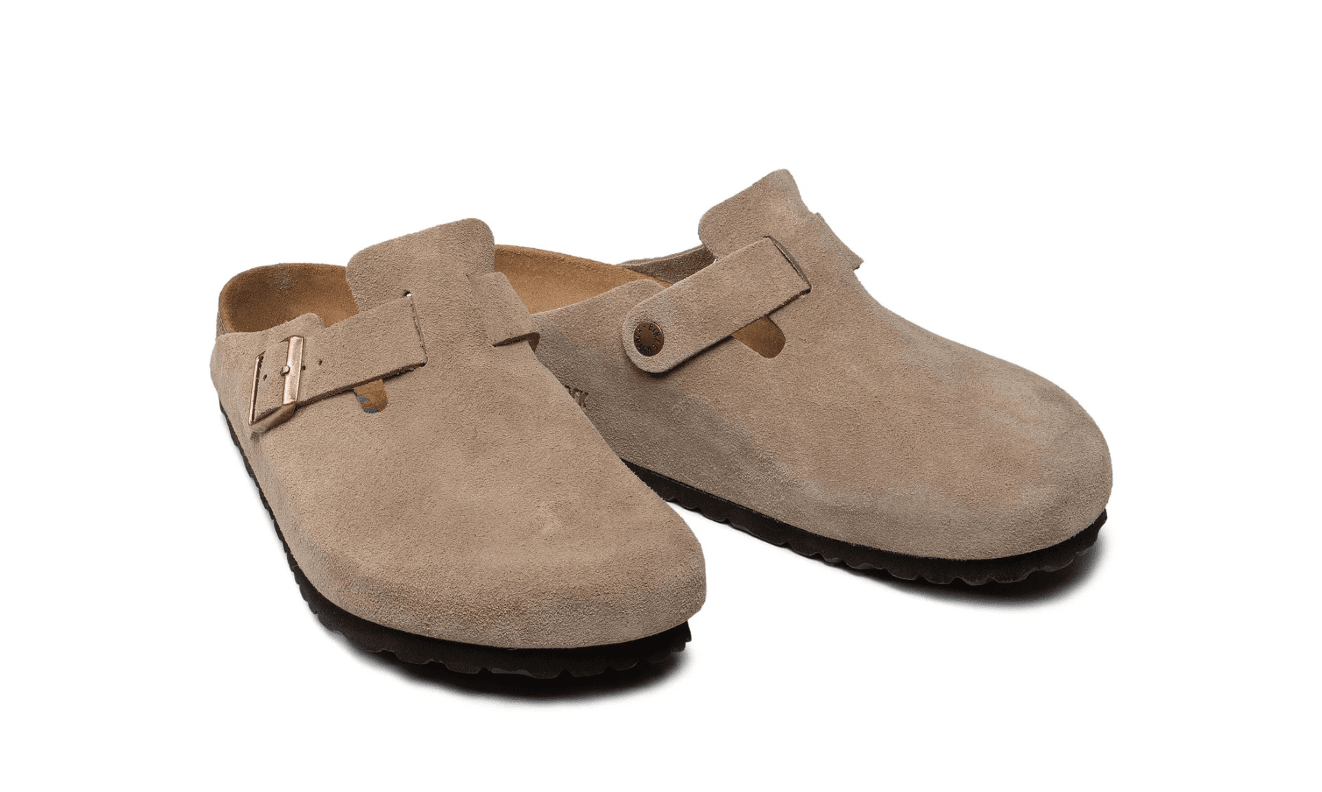 Birkenstock Boston Soft Footbed Suede Taupe | OVERCEZ