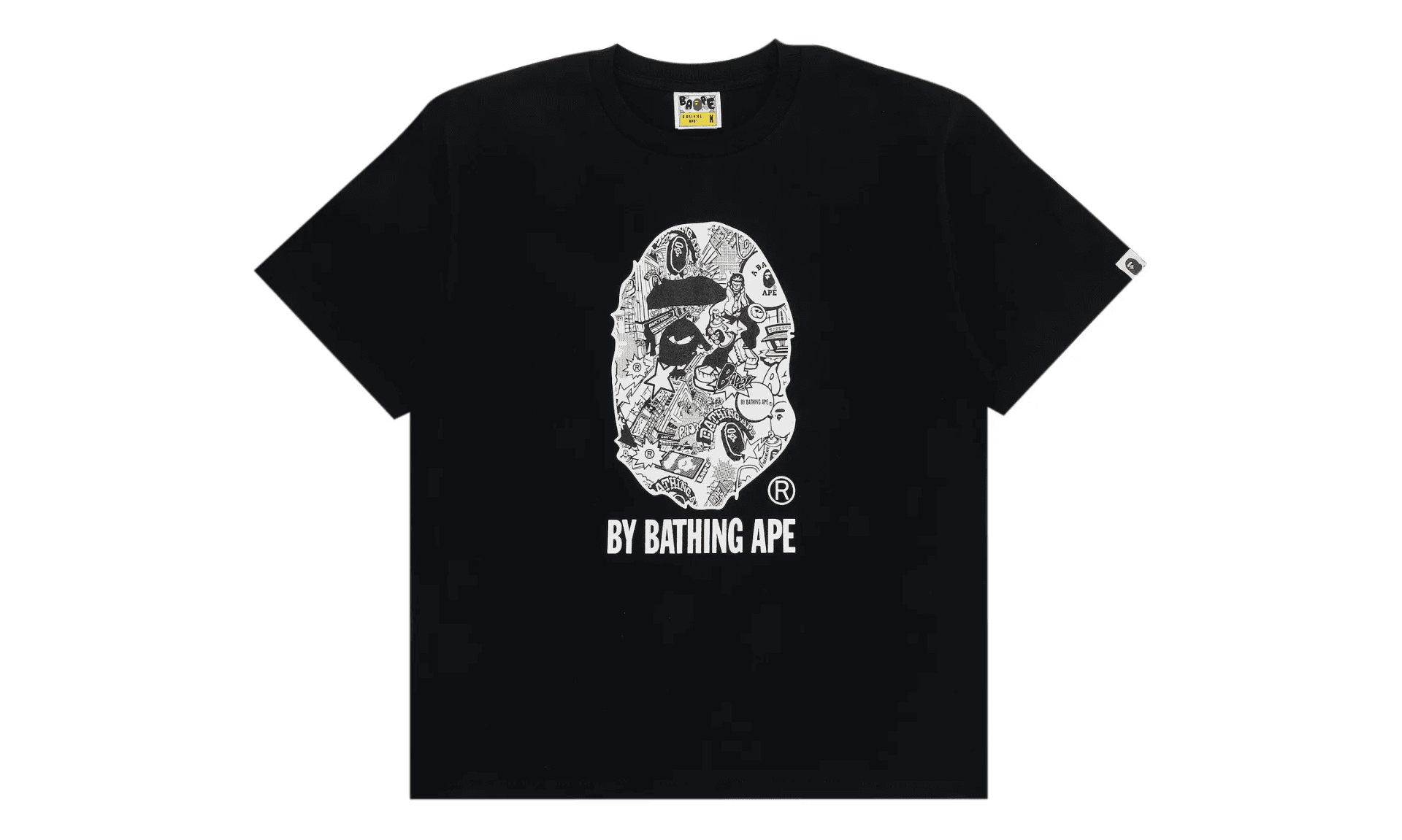 Bape Comic Art Ape Head Tee Black