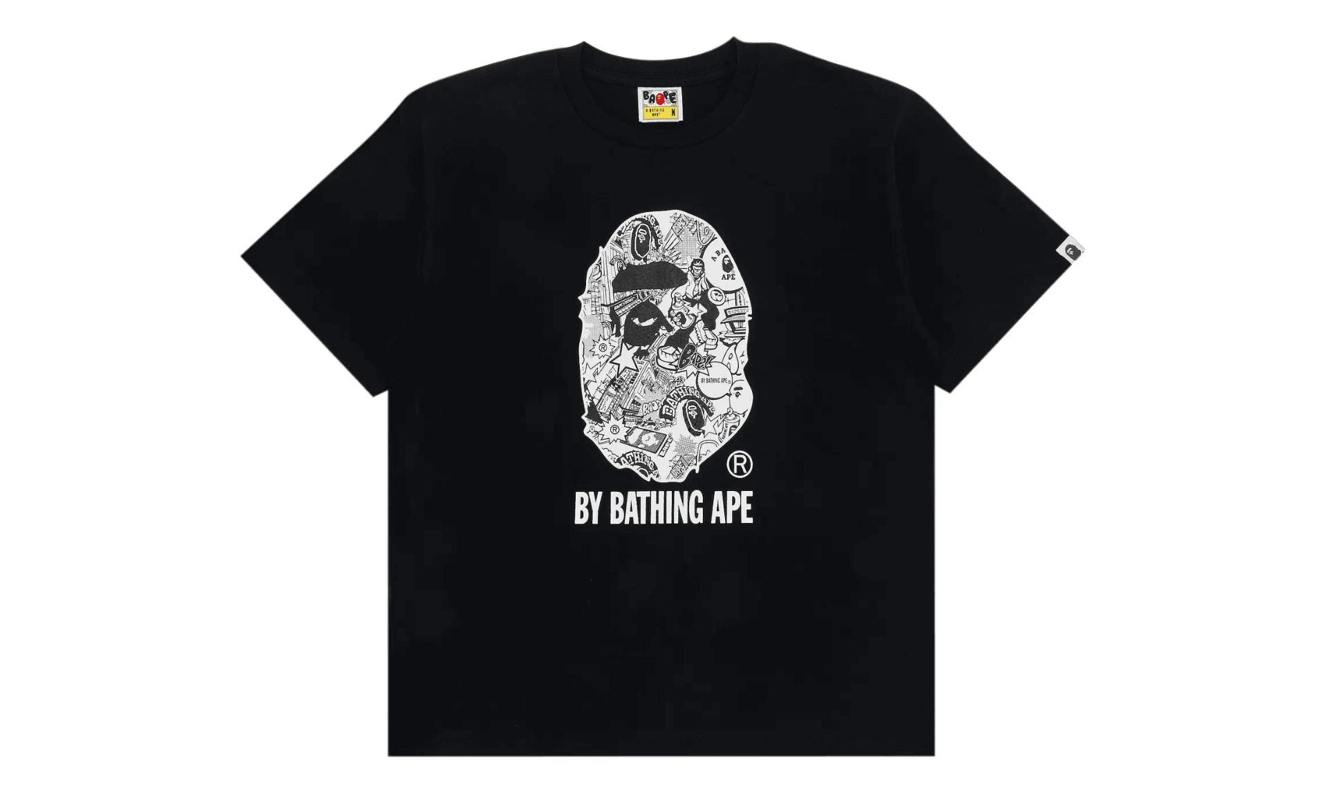 Bape Comic Art Ape Head Tee Black