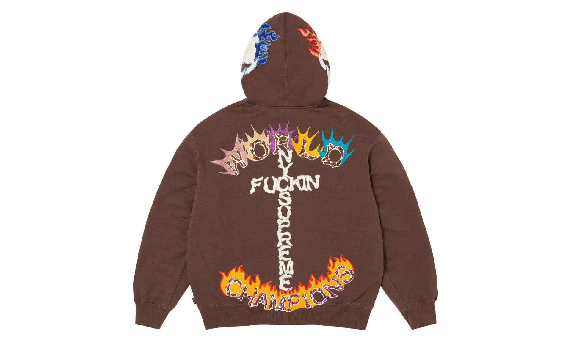 Supreme Fuck You Zip Up Hooded Sweatshirt Brown | OVERCEZ