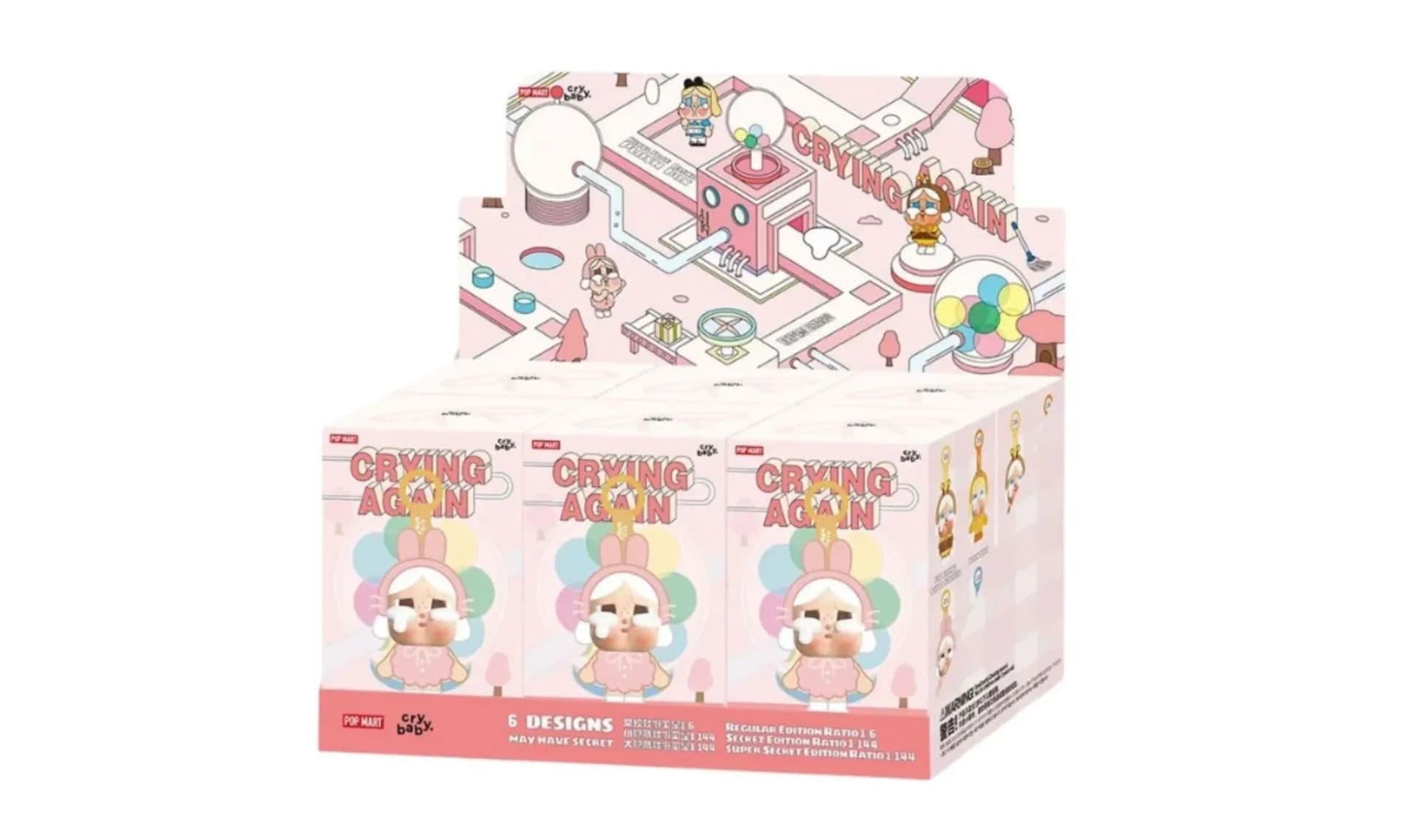 Pop Mart CryBaby Crying Again Series Vinyl Face Plush Sealed Case (Zestaw 6 szt.)