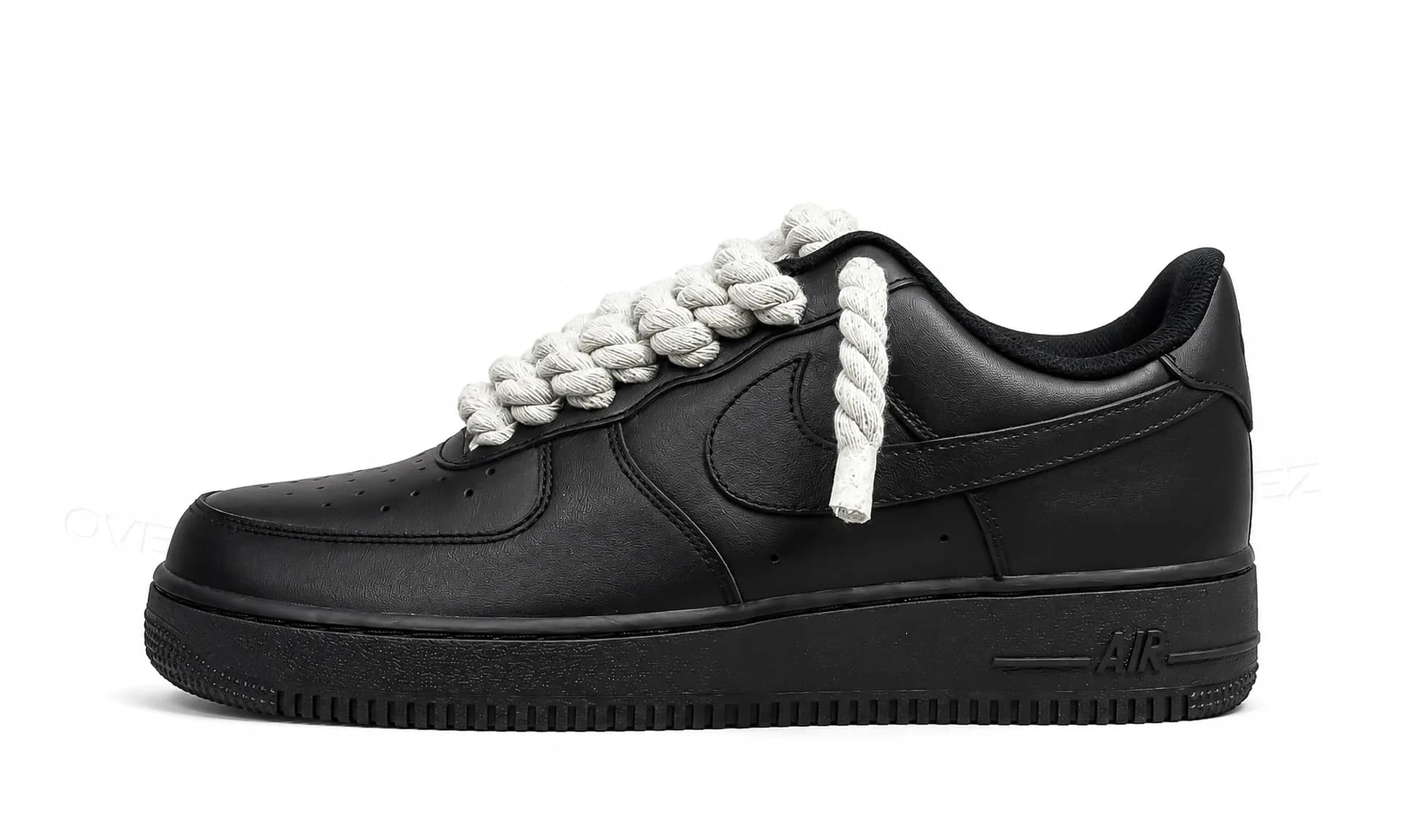 Nike Air Force 1 Low Black Rope Laces Grey