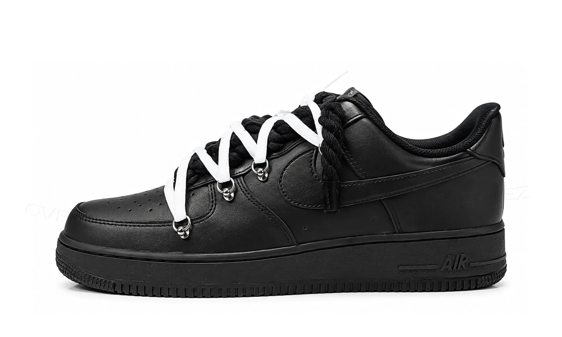 Nike Air Force 1 Low Black Double Rope Laces White | OVERCEZ