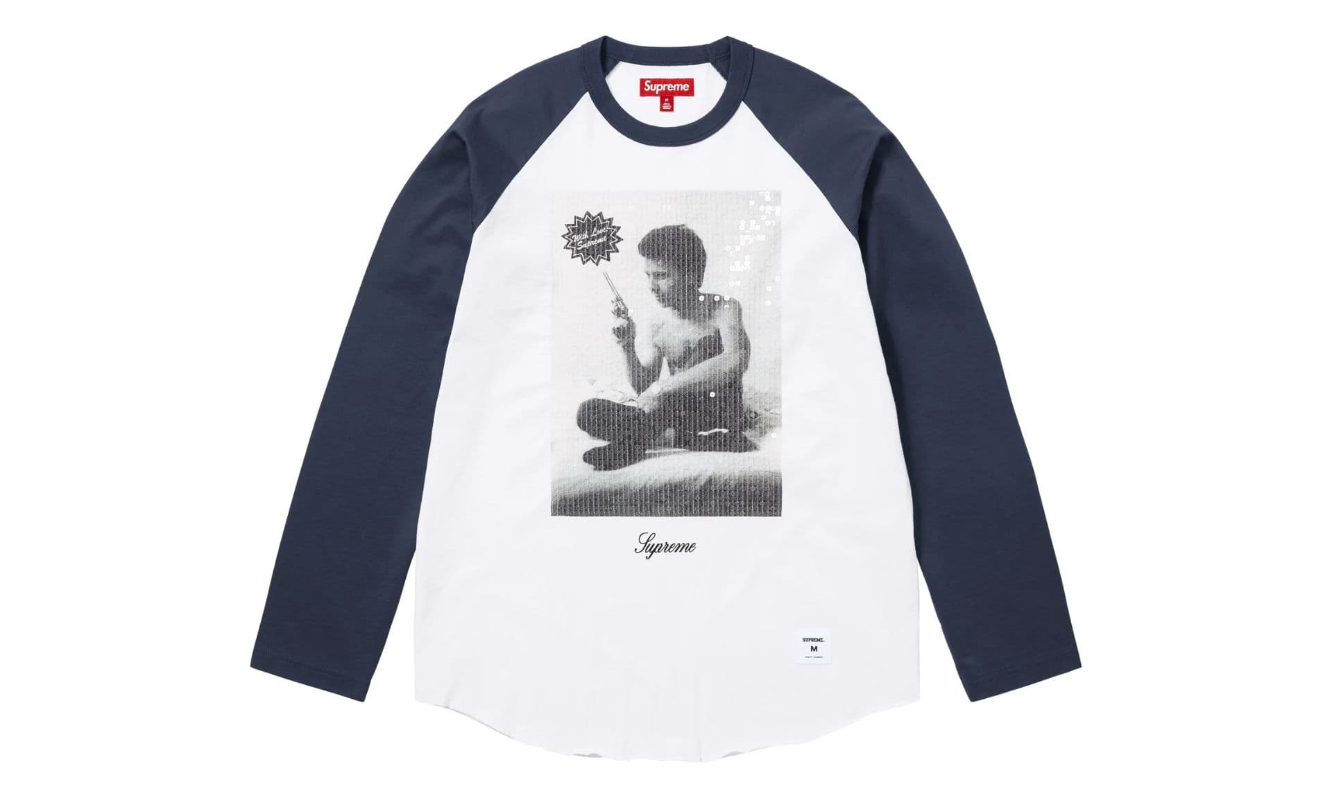 Supreme Larry Clark Sequin Raglan L/S Top Navy