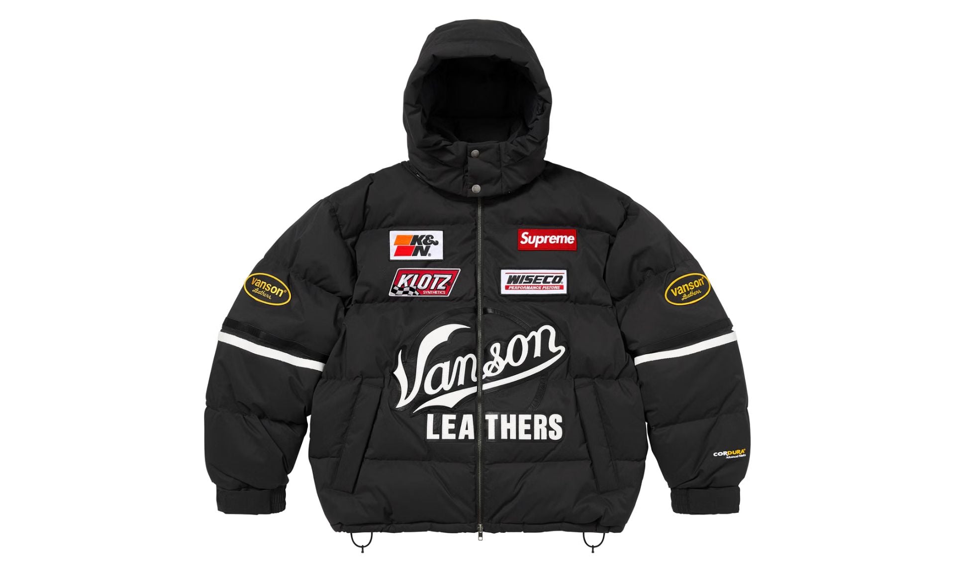 Supreme Vanson Leathers Cordura Down Jacket Black